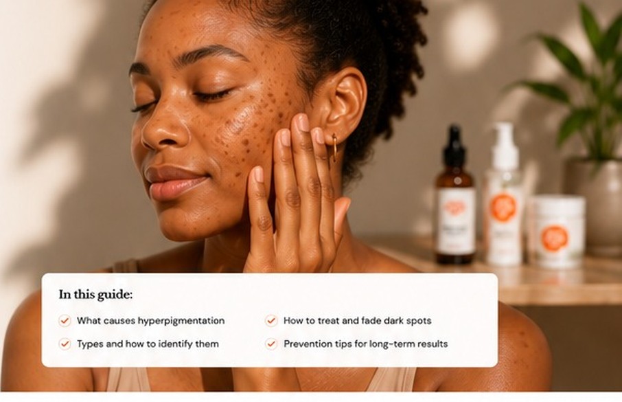 Close-up of skin with hyperpigmentation