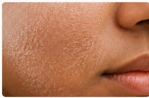 Close-up of dry, flaky skin
