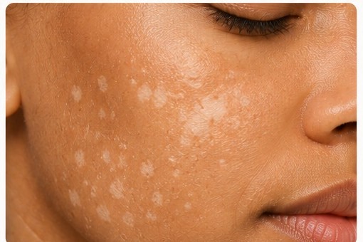 Close-up of skin with hypopigmentation light patches