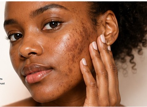 Close-up of skin with hyperpigmentation